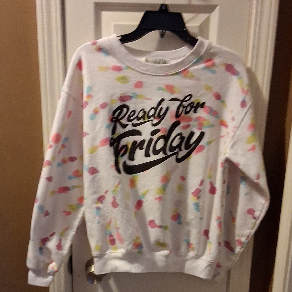 Wound Up White Multicolor Kids Sweatshirt